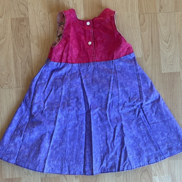 Reversible dress. Little girls size.  Handmade. Unicorns one side/purple other. - Picture 8 of 11
